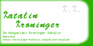 katalin kroninger business card